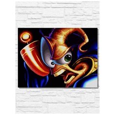 Картина по номерам на холсте игра Earthworm Jim (Sega, Сега, 16 bit, 16 бит, ретро приставка) - 9857 Г 30x40