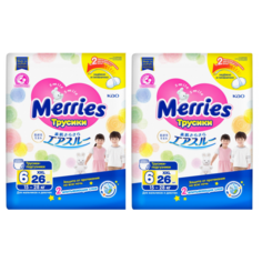 Набор 2 х Merries трусики XXL (15-28 кг), 26 шт