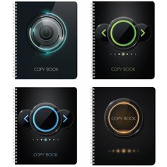 Тетрадь А5, 48 л, BRAUBERG, гребень, клетка, выборочный лак, глобальная сеть, 402819