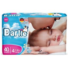 Подгузники детские Barlie №4 размер L / Large для малышей 7-18кг, 40шт. в упаковке