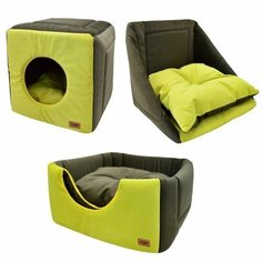 710721 дом куб-трансформер Ампир мебельная ткань №2 50*50*48 см оливковыйзеленый (1 шт) Noname