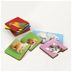 Пазл двойной "Животные" (головоломка), 12 пазлов, 24 детали Без бренда