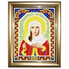 Алмазная мозаика "Святая Лариса" 10,5Х14,5см в подарок золотая рамка для готовой работы НАСЛЕДИЕ
