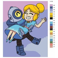 Картина по номерам V-122 "Игра Brawl Stars (Бравл Старс). Пайпер и Рико" 40х50 Brushes Paints