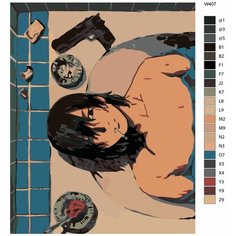 Картина по номерам W-407 "Аниме - человек Бензопила. Химэно" 40х50 Brushes Paints
