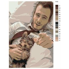 Картина по номерам W-92 "Турецкий актер Керем Бюрсин" 50х70 Brushes Paints