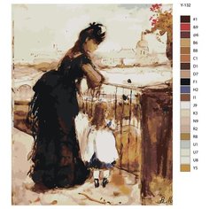 Картина по номерам Y-132 "Картина - Woman and child on a balcony. Берта Моризо" 60x80 Brushes Paints