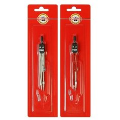 Циркуль металлический Koh-I-Noor 4506, 122 мм, красный, блистер, европодвес микс