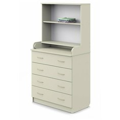 Комод пеленальный с полкой 4 ящика слоновая кость Атон Мебель