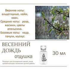 Весенний дождь, отдушка для свечей и мыла - 30 мл Candle M