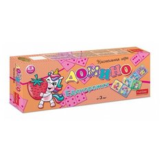 Настольная игра домино 28 карточек "Единорожки" 9423793 Hatber