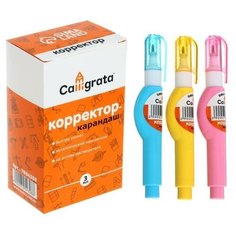 Корректор-карандаш 3 мл, металлический наконечник, на основе растворителя, 12 шт. Calligrata