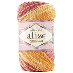 Пряжа Alize Cotton Gold Batik, 55 % хлопок, 45 % акрил, 100 г, 330 м, 1 шт., 7833 песочный-светло-коричневый
