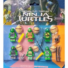 Черепашки ниндзя фигурки 6 шт Герои Донателло Микеланджело Рафаэль Леонардо сплинтер учитель