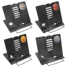 Подставка для книг OfficeSpace "Планеты", регулируемый угол наклона, черная (297431)