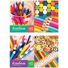 Альбом для рисования 40л, А4, на скрепке ArtSpace "Карандаши", 5 шт
