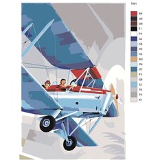 Картина по номерам T501 "Аэроплан" 80x120 Brushes Paints