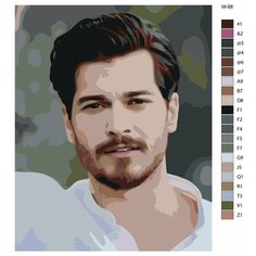Картина по номерам W-88 "Турецкий актер Чагатай Улусой" 70x90 Brushes Paints