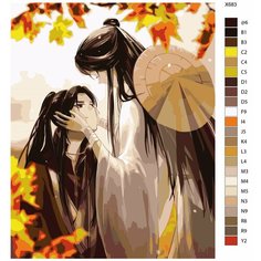 Картина по номерам X-683 "Аниме - Благословение небожителей. Чэн xуа и Лянь Се" 70x90 Brushes Paints