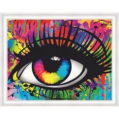 Алмазная мозаика "Яркий взгляд" круглые стразы на подрамнике 40х50 см, HWA4684 Paintboy