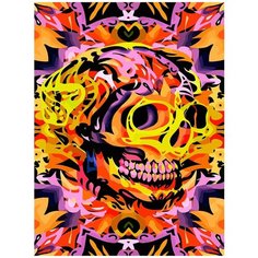 Картина по номерам на холсте Красочный череп (абстракция) - 8529 В 30x40