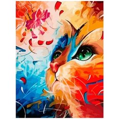Картина по номерам на холсте Красочный котик (животные, кошки) - 8496 В 30x40