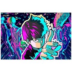 Картина по номерам на холсте Аниме Моб Психо Mob Psycho 100 - 7961 Г 60x40