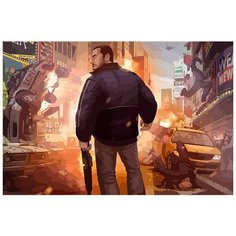 Картина по номерам на холсте игра GTA IV (Нико Беллик) - 8591 Г 60x40