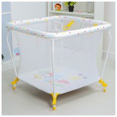 Манеж Polini kids Квадрат Малышарики «Солнечный день», желтый