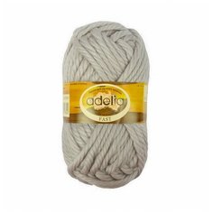 Пряжа Adelia Fast, 78% акрил, 22% шерсть, 3*150 г, 45+-2 м, №11, светло-серая ("FAST")