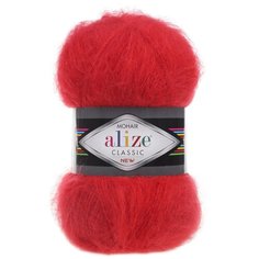 Пряжа Alize Mohair classic, 24 % шерсть, 25 % мохер, 51 % акрил, 100 г, 200 м, 5 шт., 56 красный