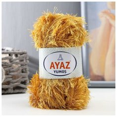 Пряжа "Травка Ayaz" 100% полиэстер 140м/100гр (1111 горчица) Mikimarket