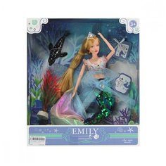 Кукла ABtoys Emily Русалочка (топ и зеленый хвост), аксессуары, 30см