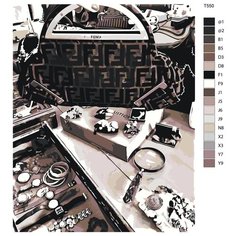 Картина по номерам Т550 "сумочка FENDI И украшения" 40Х50 Brushes Paints