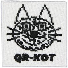 Нашивка, патч, шеврон "QR-кот" 65x65mm PTC221