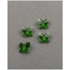 Бусины бабочки Swarovski, цвет Fern Green (#291), размер 8 мм, 4 шт.