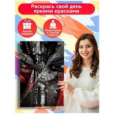 Картина по номерам фильм трансформеры (Мегатрон, Оптимус Прайм, роботы) - 8098 В 60x40