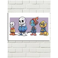 Картина по номерам игра Undertale (Санс, Ториэль, Фловей, Удина, Чара) - 8514 Г 60x40