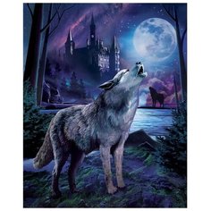 Алмазная мозаика с полным заполнением "Волк в лесу" 40х50 см, на подрамнике./В упаковке шт: 1 Школа талантов