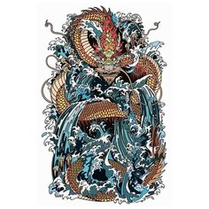 Картина по номерам на холсте Японский Дракон Китайский Дракон - 6612 В 60x40