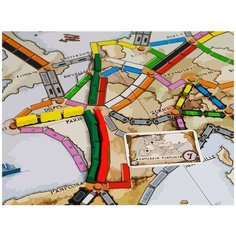 Картина по номерам на холсте настольная игра Ticket ro ride Билет на проезд - 6923 Г 30x40