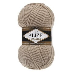 Пряжа Alize Lanagold (Ализе Ланаголд) - 3 мотка 05 бежевый 49% шерсть, 51% акрил 240м/100г