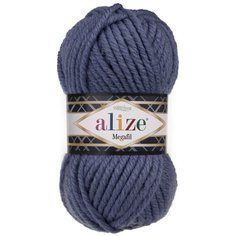 Пряжа Alize Superlana Megafil (Ализе Суперлана Мегафил) - 3 мотка, цвет: Джинс меланж (203), 25% шерсть 75% акрил, 100 г / 55 м