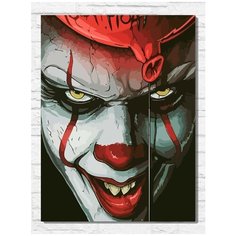 Картина по номерам на холсте фильм ОНО (it, клоун Пеннивайз, ужасы, кино, Pennywise) - 9518 В 30x40