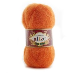 Пряжа Alize Kid Royal Mohair (Кид Роял Мохер) - 2 мотка 487 оранжевый 62% кид мохер, 38% полиамид 500м/50г