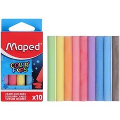 Maped Мелки цветные Maped Color Peps, в наборе 10 штук, круглые, специальная формула "без грязи"