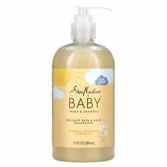 SheaMoisture, детское средство для купания и шампунь с необработанным маслом ши, ромашкой, аргановым маслом, ладаном и миррой, 384 мл (13 жидк. унций)