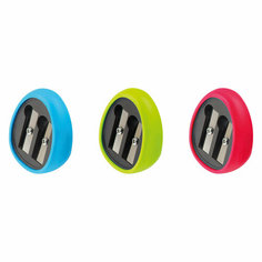 Точилка пластиковая ArtSpace "Soft", 2 отверстия, без контейнера, ассорти - 24 шт. Спейс