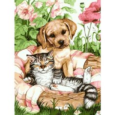 Картина по номерам Друзья в корзинке 40х50 см Hobby Home