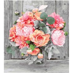 Картина по номерам Розовый букет 40х50 см Hobby Home
